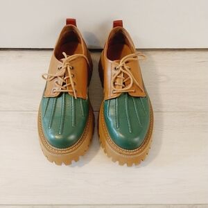 Seychelles For Free People Aspen Womens Color Block Lug Loafers Size 7.5